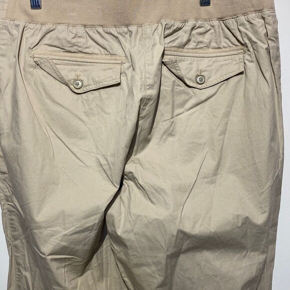Talbots Mens Flat Front Straight Leg Elastic Waist Chino Pants Khaki Size 12 - Picture 5 of 10